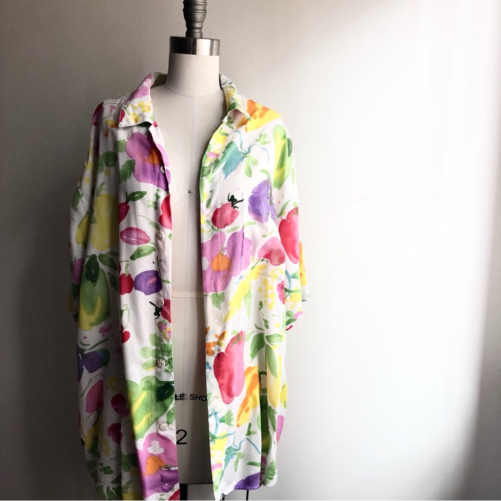 VTG RARE JAMS WORLD 30TH ANNIVERSARY 100% COTTON WATERCOLOR GARDEN UNISEX SHIRT